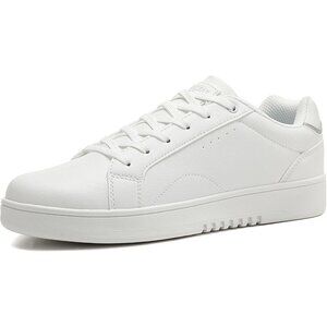 🆕Men's  All White Casual Fashion Dress Sneakers Lace-Up Lightweight Shoes